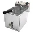 ELECTRIC FRYER - COUNTERTOP MODEL - WITH DRAIN TAP - Mod. FR 8 - Tank Lt. 8 oil capacity - Power kW 3 - Single phase - Dimensions cm L 26 x D 40 x 34,5h - EC standards