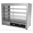 HOT COUNTERTOP DISPLAY - Mod. DH 580 - Stainless steel structure - Sliding glass door on one side - N. 4 shelves - Power kW 1 - Single phase - Dimensions cm L 64 x D 36 x 53h - EC standards