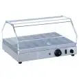 HOT COUNTERTOP DISPLAY - Mod. DH 260 - Stainless steel base - N. 1 shelf - Warms and moistens - Power kW 0,25 - Single phase - Dimensions cm L 50 x D 37 x 27,6h - EC standards