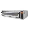 ELECTRIC OVEN SUITABLE FOR PIZZA, BREAD AND PASTRY - Mod. US 4 D H - ELECTRONIC CONTROL WITH DISPLAY - N. 1 chamber - Firebrick oven base or firebrick oven base and top - Static - Low power consumption - Humidity control  - Chamber dimensions cm L 83 x D 