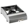 GAS BOILING TOP - 1 BURNER - MOD. FO4PS KARTER - SUITABLE FOR OUTDOOR USE ONLY - Cast Iron burner - Power kW 7,5 - Boiling tops can be joined together - DIMENSIONS cm L 40 x D 57 x 17 h