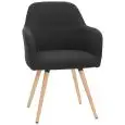 Poltrona - colour black - Structure in metal painted, legs in wood, scocca imbottita, rivestimento in tessuto o ecopelle - Model 1335-W58-N-01