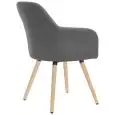 Poltrona - colour grey - Structure in metal painted, legs in wood, scocca imbottita, rivestimento in tessuto o ecopelle - Model 1335-W58P-G-01