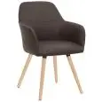 Poltrona - colour brown - Structure in metal painted, legs in wood, scocca imbottita, rivestimento in tessuto o ecopelle - Model 1335-W58P-M-01