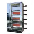 MULTIGRILL A GAS - MOD. CGV6 - Stainless steel supporting structure - N. 5 radiant burners with safety valve - N. 6 + 5 stainless steel swords - Connection 230V SINGLE PHASE - Heating capacity 10,5 KW - Dimensions: cm W 58,7 X D 31,5 X 110,5 h - CE standa