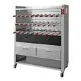 CHARCOAL ROTISSERIE - MOD. CHURRASCO/CM29C - Independent gearmotors for each rod - N. 29 Swords - N° floors: 3 - Power: 225 W - SINGLE-phase connection - Dimensions: cm W 132 x D 56,5 x 162 h - CE standard