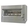 GAS PLANETARY ROTISSERIE - MOD. DELTA126/P - CAPACITY N.126 CHICKENS - N. 12+6 rods cm 111,5 - Heating capacity: 32 Kw - Consumption: 2,50 Kg/h GAS LPG - Dimensions: cm W 145 x D 104 x 98 h - CE standard