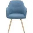 Poltrona - colour blu - Structure in metal painted, legs in wood, scocca imbottita, rivestimento in tessuto o ecopelle - Model 1335-W58-LB-01