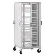 AMBIENT CLOSED PLATE RACK TROLLEY - MOD. CG1439A - Plastic-coated steel construction - Anodized aluminium frame - N. 4 plexiglass doors - N. 10 racks GN 2/1 - Dim. cm L 75 x D 78 x h 170