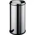 ROUND LITTER BIN - POLISHED AISI 430 STAINLESS STEEL - MOD. AV466 - Complete with an internal metal basket and pedal