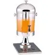 SINGLE JUICE DISPENSER - MOD. DS10401 - STAINLESS STEEL DISPENSER WITH TRANSPARENT BOWL - CAPACITY Lt. 8 - ICE TUBE AT CENTRE - DIMENSIONS cm. L 27 x D 22 x 58 h
