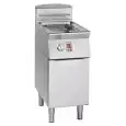 GAS FRYER - MELTING LINE - MOD. FG9417MP - "MELTING" TECHNOLOGY: PROGRAMMED AND GRADUAL INTERMITTENT ELECTRONIC TEMPERATURE CONTROL - HEAT EXCHANGERS OUTSIDE THE TANK - N. 1 TANK LT. 17 OIL - N. 1 NEUTRAL COMPARTMENT WITH DOOR - DIMENSIONS Cm L 40 X P 90 