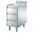 Stainless steel drawer unit - n. 3 drawers - worktop thickness cm 4 - with upstand