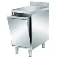 Stainless steel swinging hopper  - worktop thickness cm 4 - with upstand