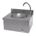 Wall-mounted hand wash basin - Knee-operated mixer tap