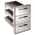 STAINLESS STEEL CHEST OF DRAWERS 1/3 - Line ICE - Mod. IC CS13 40 GS - Simple guide - Rounded corners - Bench hole cm L 44,5 x 60,4 H - Drawer depth cm 43,1
