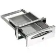 SERVICE DRAWER WITH STAINLESS STEEL KEY - Line ICE - Mod. IC CS PC40 - Rounded corners - Bench hole cm L 35 x 14 H - Depth of drawer cm 44,4