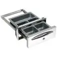 STAINLESS STEEL CASE DRAWER - Line ICE - Mod. IC CC P40 - Rounded corners - Bench hole cm L 35 x 14 H - Depth of drawer cm 44,4