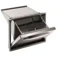 STAINLESS STEEL COFFEE HOPPER - Line ICE - Mod. IC TRB 35/45 - Rounded corners - Watertight tank to eliminate the outflow of liquid residues - Bench hole cm L 35/44 x 27,3/30,5 H (depending on model)