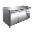 REFRIGERATED COUNTER - STAINLESS STEEL AISI 304 - VENTILATED COOLING - Mod. G-GN2100BT - GASTRONORM 1/1 (cm 53x32,5) - DOUBLE SOLID DOOR - GROSS CAPACITY Lt 282 - TEMPERATURE RANGE -18º/-22ºC - Dimensions cm L136 x D70 x h86 - CE APPROVED