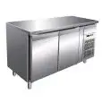 REFRIGERATED COUNTER - STAINLESS STEEL AISI 304 - FOR SNACK BARS - VENTILATED COOLING - Mod. G-SNACK2100TN - DOUBLE SOLID DOOR - GROSS CAPACITY Lt 228 - TEMPERATURE RANGE -2°/+8°C - Dimensions cm L136 x D60 x h86 - CE APPROVED