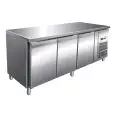 REFRIGERATED COUNTER - STAINLESS STEEL AISI 304 - FOR SNACK BARS - VENTILATED COOLING - Mod. G-SNACK3100TN - TRIPLE SOLID DOOR - GROSS CAPACITY Lt 339 - TEMPERATURE RANGE -2°/+8°C - Dimensions cm L179,5 x D60 x h86 - CE APPROVED