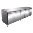 REFRIGERATED COUNTER - STAINLESS STEEL AISI 304 - FOR SNACK BARS - VENTILATED COOLING - Mod. G-SNACK4100TN - N. 4 SOLID DOORS - GROSS CAPACITY Lt 449 - TEMPERATURE RANGE -2°/+8°C - Dimensions cm L223 x D60 x h86 - CE APPROVED