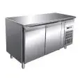REFRIGERATED COUNTER - STAINLESS STEEL AISI 304 - FOR BAKERIES - VENTILATED COOLING - Mod. G-PA2100TN - DOUBLE SOLID DOOR - GROSS CAPACITY Lt 390 - TEMPERATURE RANGE +2°/+8°C - Dimensions cm L151 x D80 x h86 - CE APPROVED