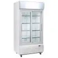 GLASS DOOR FRIDGE - FOR BEVERAGES - For snack bars - Mod. DC 800S - Ventilated cooling - Capacity lt 800 - Temperature +1º/+10ºC - Dimensions cm L 100 x D 73 x 203,8 H - Weight Kg 146