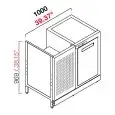 REFRIGERATED BACK BAR COUNTER - FINISHING PANELS NOT INCLUDED - MOD. RBBR10063 - SINGLE PHASE V 230/50Hz - BUILT-IN CONDENSING UNIT - DIM. Cm L 100 x D 63 x h 96,9