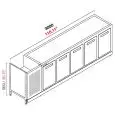 REFRIGERATED BACK BAR COUNTER - FINISHING PANELS NOT INCLUDED - MOD. RBBR30063 - SINGLE PHASE V 230/50Hz - BUILT-IN CONDENSING UNIT - DIMENSIONS Cm L 300 x D 63 x h 92