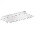 STAINLESS STEEL COUNTERTOP FOR BACK COUNTER - Mod PAIRB539/625 - BACKSPLASH HEIGHT cm 10 - DIM. Cm L 62,5 x D 52,5 x h 13,1 (top with splashback) - CE STANDARDS