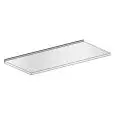 STAINLESS STEEL WORKTOP WITH ALUMINIUM PROFILE WALL-TOP FOR BACK COUNTER - Mod PAIRB658/050SI - DIM. Cm L 50 x D 67 x h 5,7 - CE STANDARDS