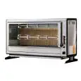 ELECTRIC VERTICAL ROTISSERIE - MOD. ELBA18/PE - CAPACITY N.18 POLLI - N. 3 stainless steel tubular rods mm 12 x 12 Lenght cm 96 - Resistors with relative switches - Connection 400 V THREE-PHASE - Power 7,5 Kw