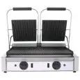 ELECTRIC PANINI GRILL - CAST IRON - Mod. R 2 - Double grooved plate - Cooking plate cm 48x24 - Power kW 1,8 (x2) - Single phase - Dimensions cm L 56,5 x D 31 x 22h - CE approved