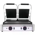 ELECTRIC PANINI GRILL - CAST IRON - Mod. L 2 - Double smooth plate - Cooking plate cm 48x24 - Power kW 1,8 (x2) - Single phase - Dimensions cm L 56,5 x D 31 x 22h - CE approved