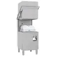 COMMERCIAL ELECTRONIC DISHWASHER, STAINLESS STEEL - MOD U110 - DRAIN PUMP FITTED - THREE PHASE - MAX CLEARANCE cm 45 - SQUARE RACK cm 50x50 - CYCLE (sec) 90/120 - TIMED PERISTALTIC RINSE AID DOSING PUMP - Total dimensions cm L 64 x D 74 x h 150/193
