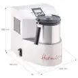 CUTTER WITH COOKING SYSTEM - Mod. HOTMIXPRO GASTRO XL - Multifunction: mixer, cutter, cooking system - Bowl capacity 3 lt - Temperature +24°/+190° C - With turbo air motor system - Power W 3300 - Dimensions cm L 32 x D 42 x 39,6h