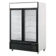 UPRIGHT FRIDGE - Mod. MCF8716GR - VENTILATED COOLING - CAPACITY LT 1300 - N. 2 GLASS DOORS - TEMPERATURE 0°/+8°C - Dim. cm L 138,2 x D 80,5 x h 206,5 - CE APPROVED