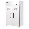 COMPACT UPRIGHT FRIDGE - STAINLESS STEEL - Mod. YBF9239GR - VENTILATED COOLING - CAPACITY LT 840 - N. 2 PORTE - DUAL TEMP. NT + LT - TEMPERATURE -2°/+8°C / -22°/-17°C - Dim. cm L 120 x D 73 x h 195,5 - CE APPROVED