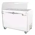 ICE CREAM POZZETTI COUNTER - MOD. VIA VENETO 8C - CAPACITY LT. 350 - TEMPERATURE -5°/-20°C - Dim. Cm. L 131,8 x D 69 x h 98,4 - Front transparent cover supplied included - CE marked