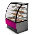 REFRIGERATED DISPLAY COUNTER - SUITABLE FOR BAKERY PRODUCTS - MOD. EVO_VT - VENTILATED COOLING - TEMPERATURE RANGE °C +2/+4 - OPENENING GLASS FRONT - SLIDING REAR TEMPERED GLASS DOORS - GLASS CERAMIC END WALLS - N. 3 GLASS SHELVES WITH LIGHTING - AUTO DEF