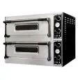 ELECTRIC PIZZA OVEN - MECHANICAL CONTROL - Mod. BASIC XL22L - Twin deck oven - Firebrick oven base or Firebrick oven top and base (sides excluded) - Chamber dimensions cm L 82 x D 41 x 14 h - Capacità: N. Pizzas 2+2 (Ø cm 35)/N. 1+1 tray cm 60x40 - Power 