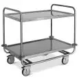 Heavy-duty service trolley - Model 1400CP - AISI 304 stainless steel structure - welded shelves - 2 shelves - shelf cm 80 x 50 - capacity 200 kg - Dimensions cm 89 x 59 x 95 h