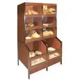 SELF SERVICE DISPLAY PACKAGED BREAD - Mod. SELF SERVICE PACK - PICKING UP PACKAGED PRODUCTS - UPPER COMPARTMENTS 50 lt + LOWER BASKETS 100 lt - AVAILABLE WITH 2 OR 3 COLUMNS
