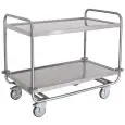 Heavy-duty service trolley - Model 1402PI - AISI 304 stainless steel structure - bolted shelves - 2 shelves - shelf cm 100 x 60 - capacity 150 kg - Dimensions cm 109 x 69 x 95 h