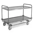 Heavy-duty service trolley - Model 1403P2 - AISI 304 stainless steel structure - welded shelves - 2 shelves - shelf cm 120 x 60 - capacity 200 kg - Dimensions cm 129 x 69 x 95 h