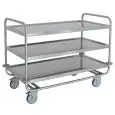 Heavy-duty service trolley - Model 1403P3I - AISI 304 stainless steel structure - bolted shelves - 3 shelves - shelf cm 120 x 60 - capacity 150 kg - Dimensions cm 129 x 69 x 95 h