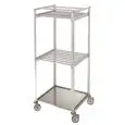 CURED MEATS CURING TROLLEY - Mod. CAR ALU - Anodized aluminum frame - Wheels - With aluminum tray and transoms - Dimensions cm L 84 x P 77 x 185h