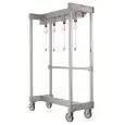 QUARTER TROLLEY WITH SLIDING HOOKS - Mod. CAR QUARTI - Anodized aluminium frame - N. 4 hooks - Wheels - Dimensions cm L 160 x P 70 x 254h